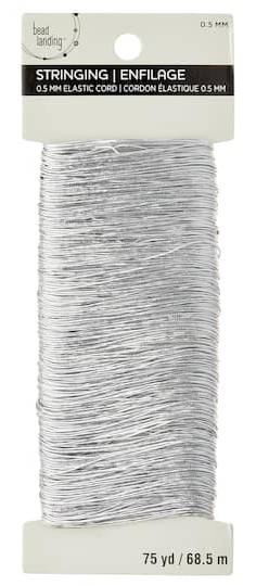 Bead Landing Elastic Cord, Silver
