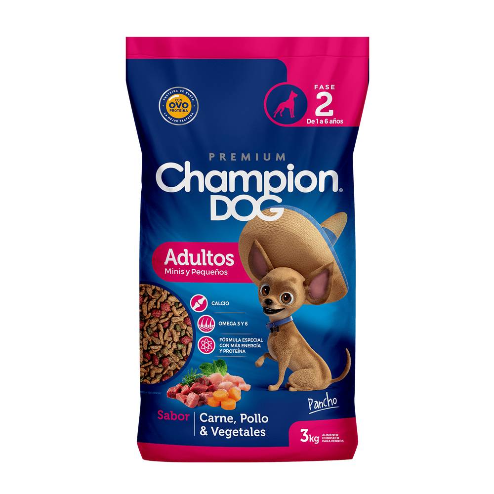Champion dog alimento seco perro adulto raza pequeña (bolsa 3 kg)