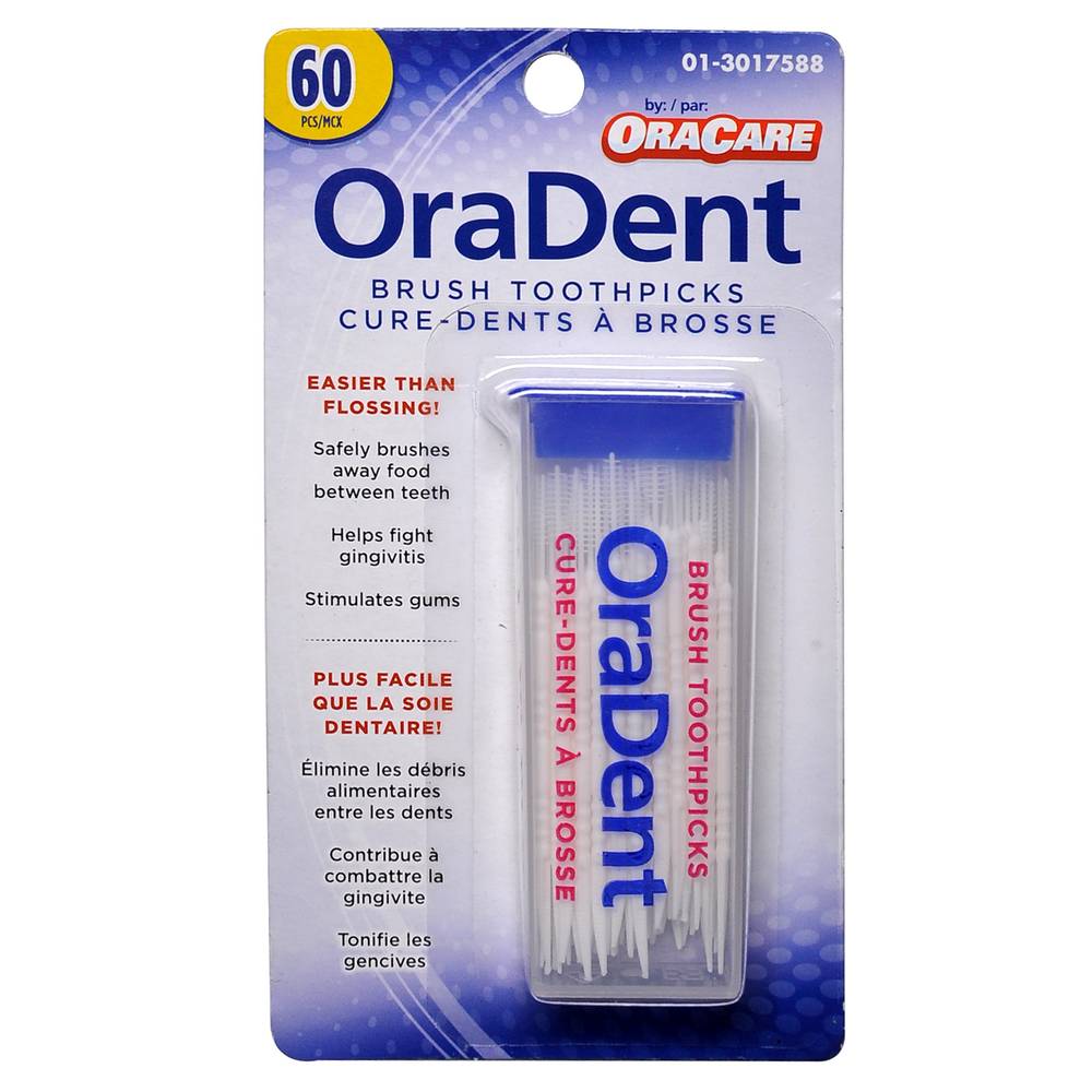 OraDent Brush Toothpicks, 60 Pack