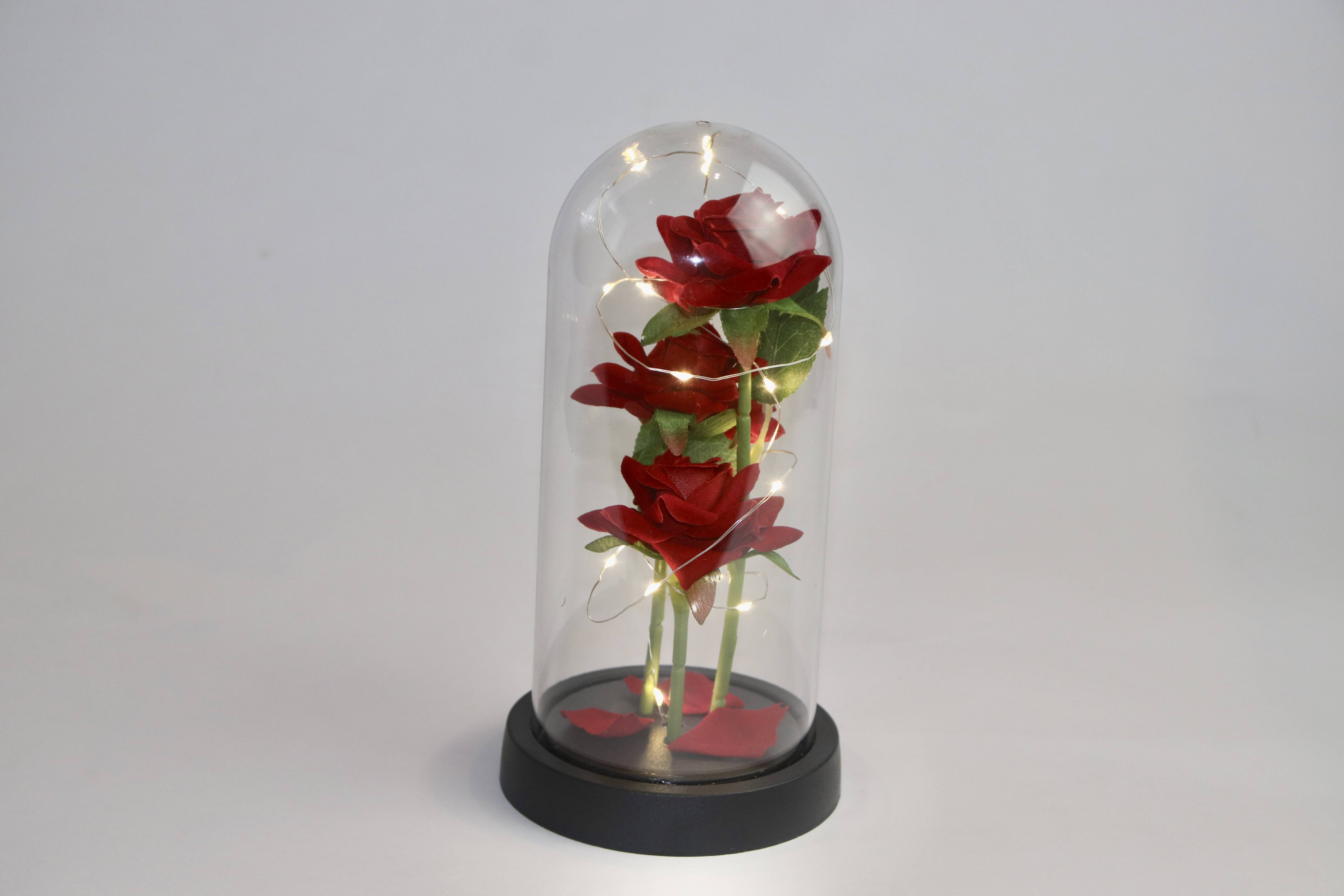 Rose rouge éternelle Led