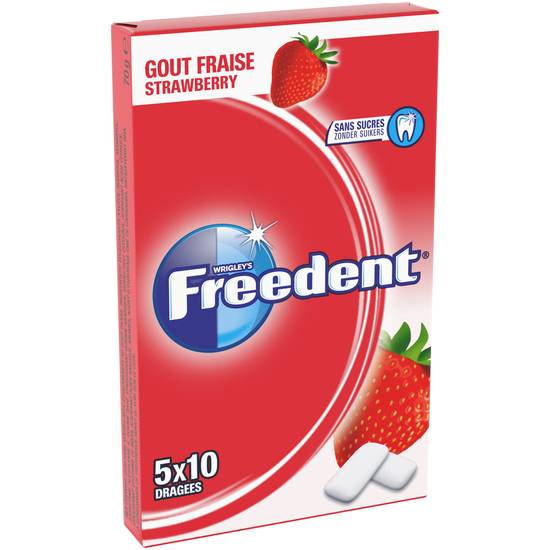 Freedent - Multipack de 5 étuis de 10 dragées goût fraise