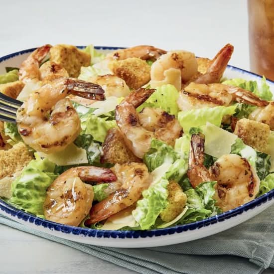 Classic Caesar Salad with Grilled Shrimp