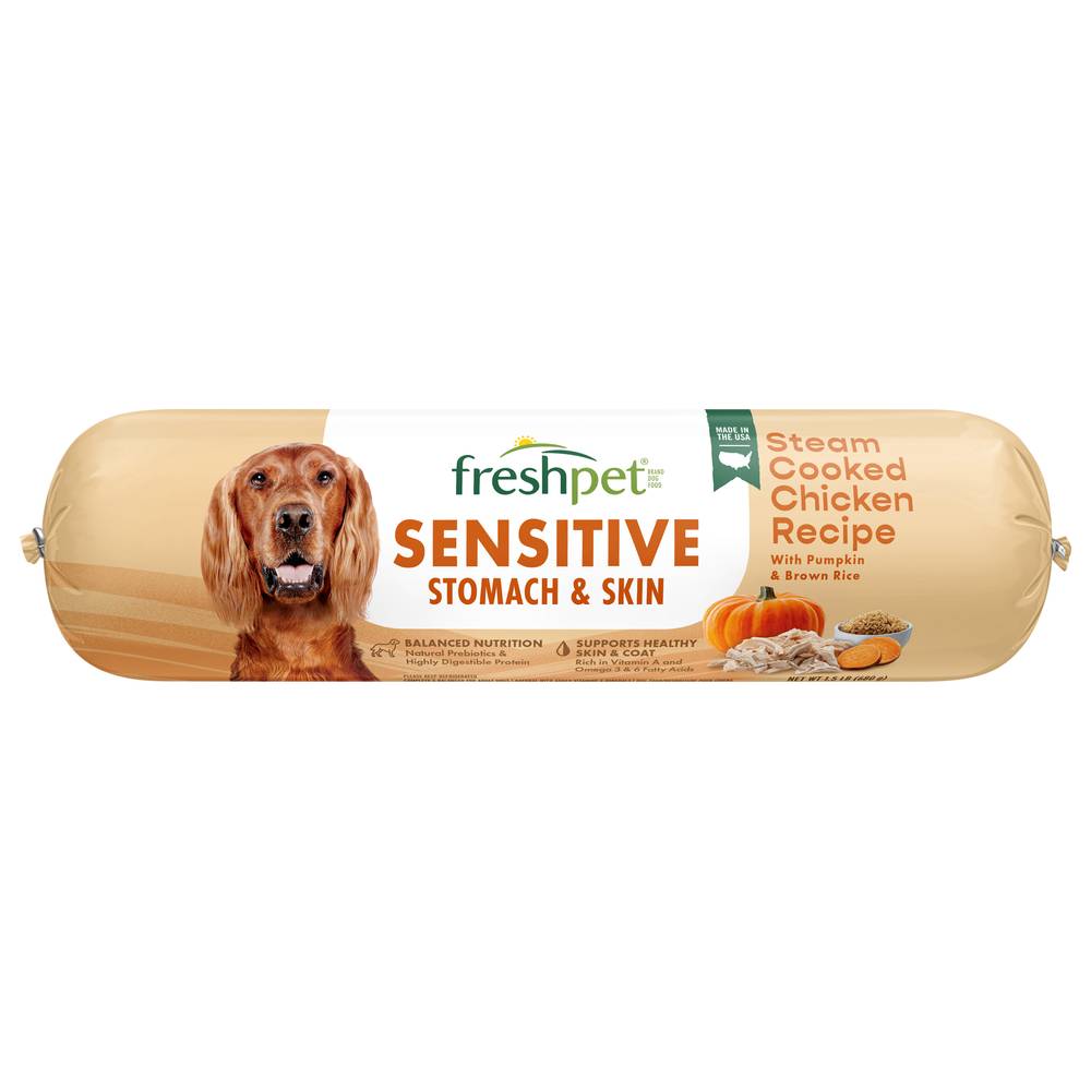 Freshpet Sensitive Stomach & Skin Steam Cooked Chicken Recipe Dog Food