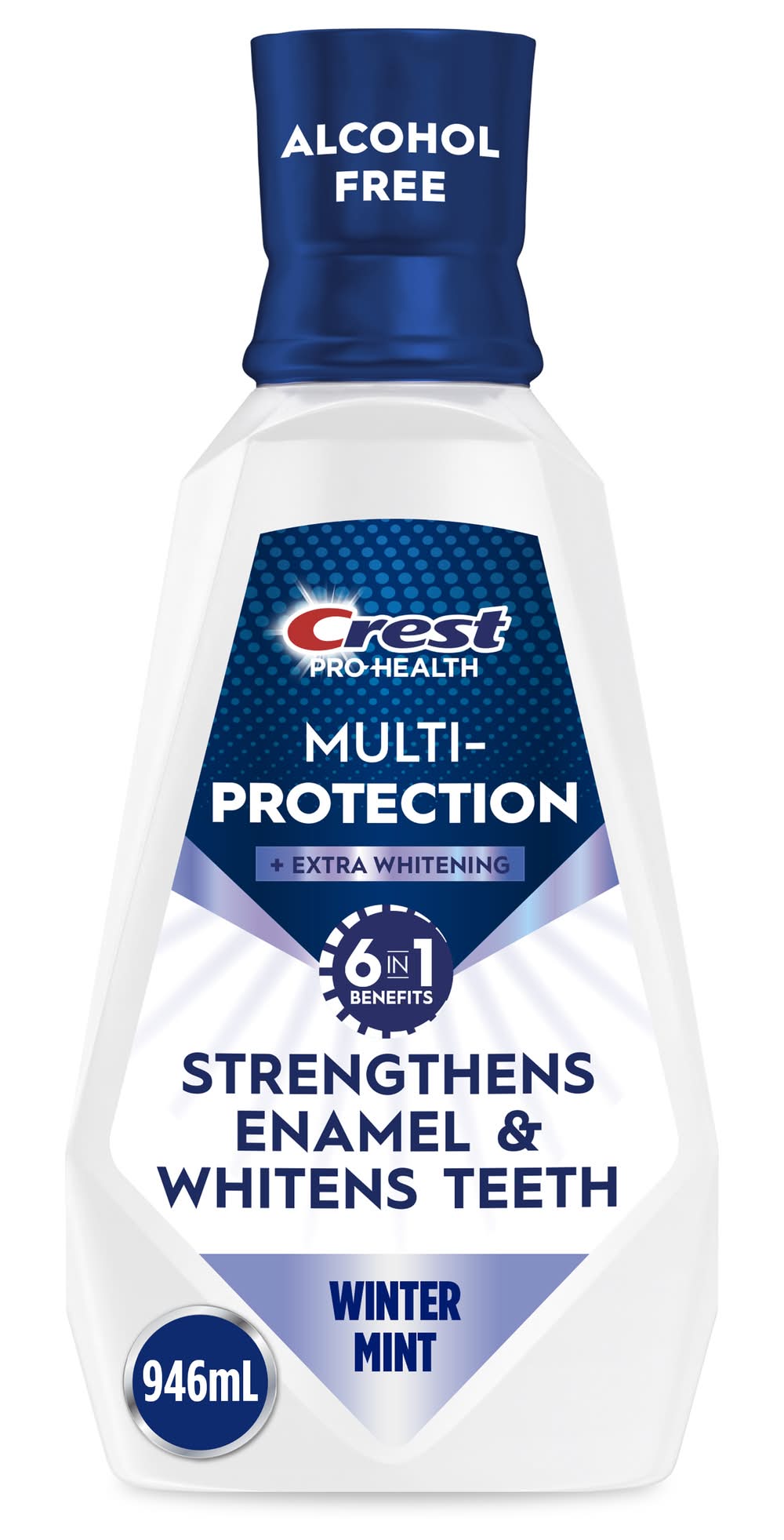 Crest Pro Health Multi Protection & Extra Whitening Alcohol Free Mouthwash, Winter Mint (946 ml)