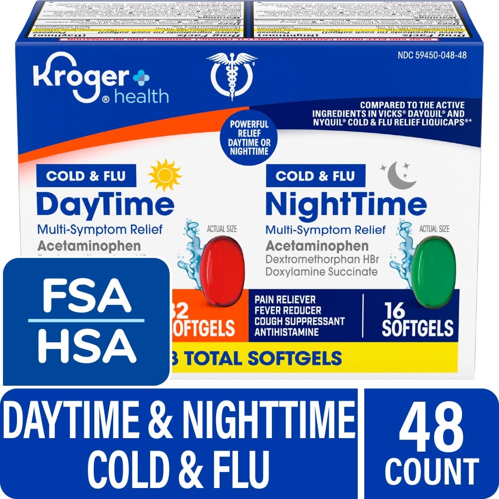 Kroger® Multi-Symptom Cold and Flu DayTime and NightTime Cold Medicine Softgels
