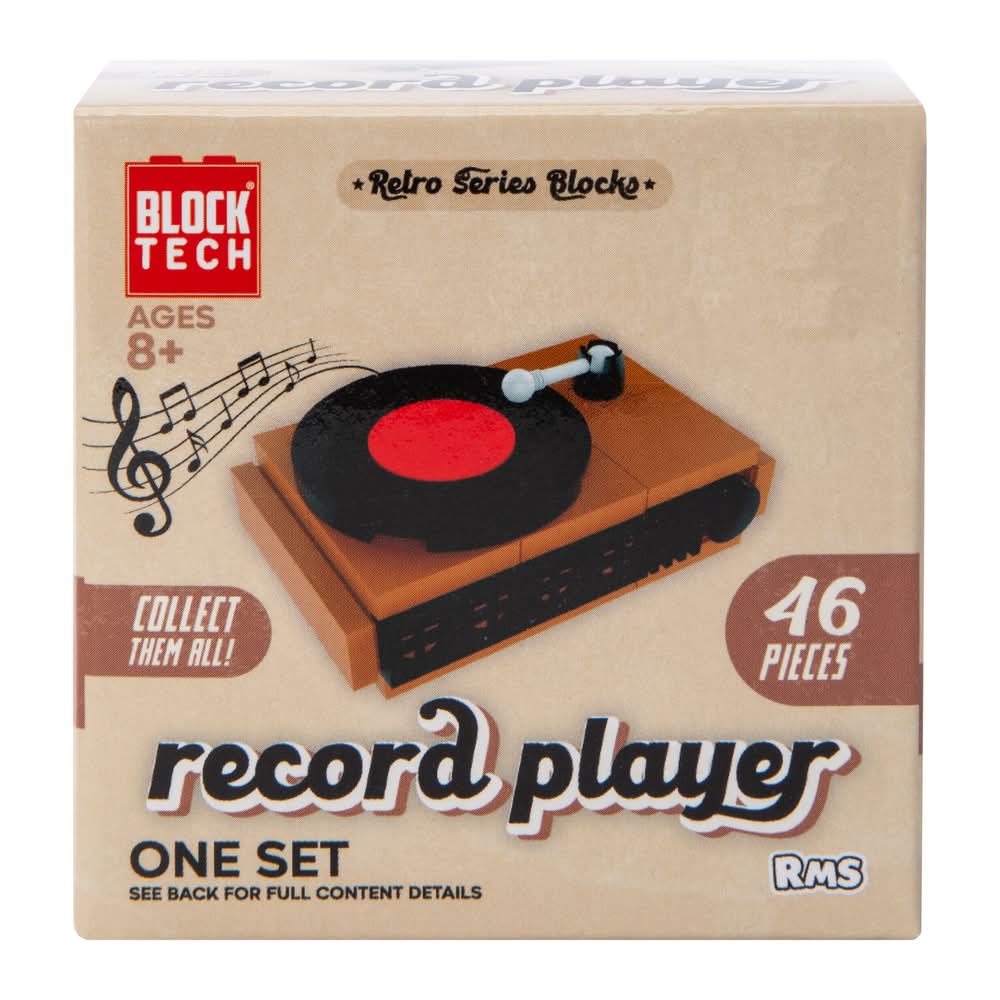Block Tech® Appliance and Retro Building Blocks Kit Record Player