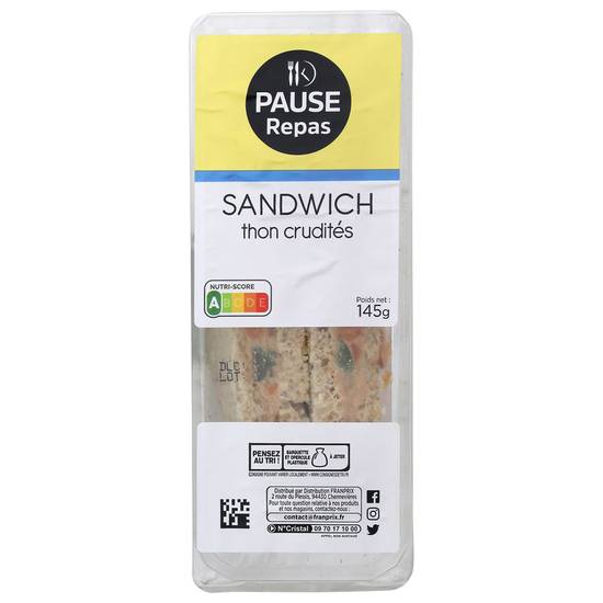 Sandwich thon crudité Pause repas 145g