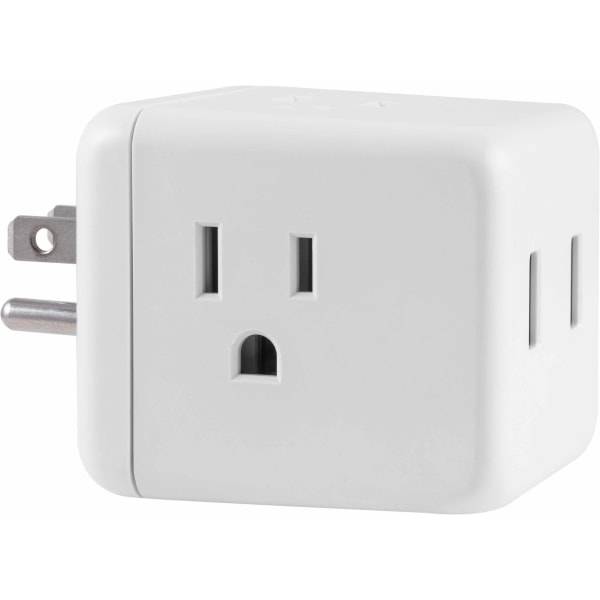Ativa 3-outlet/2-usb Surge Protector Cube Tap (white)