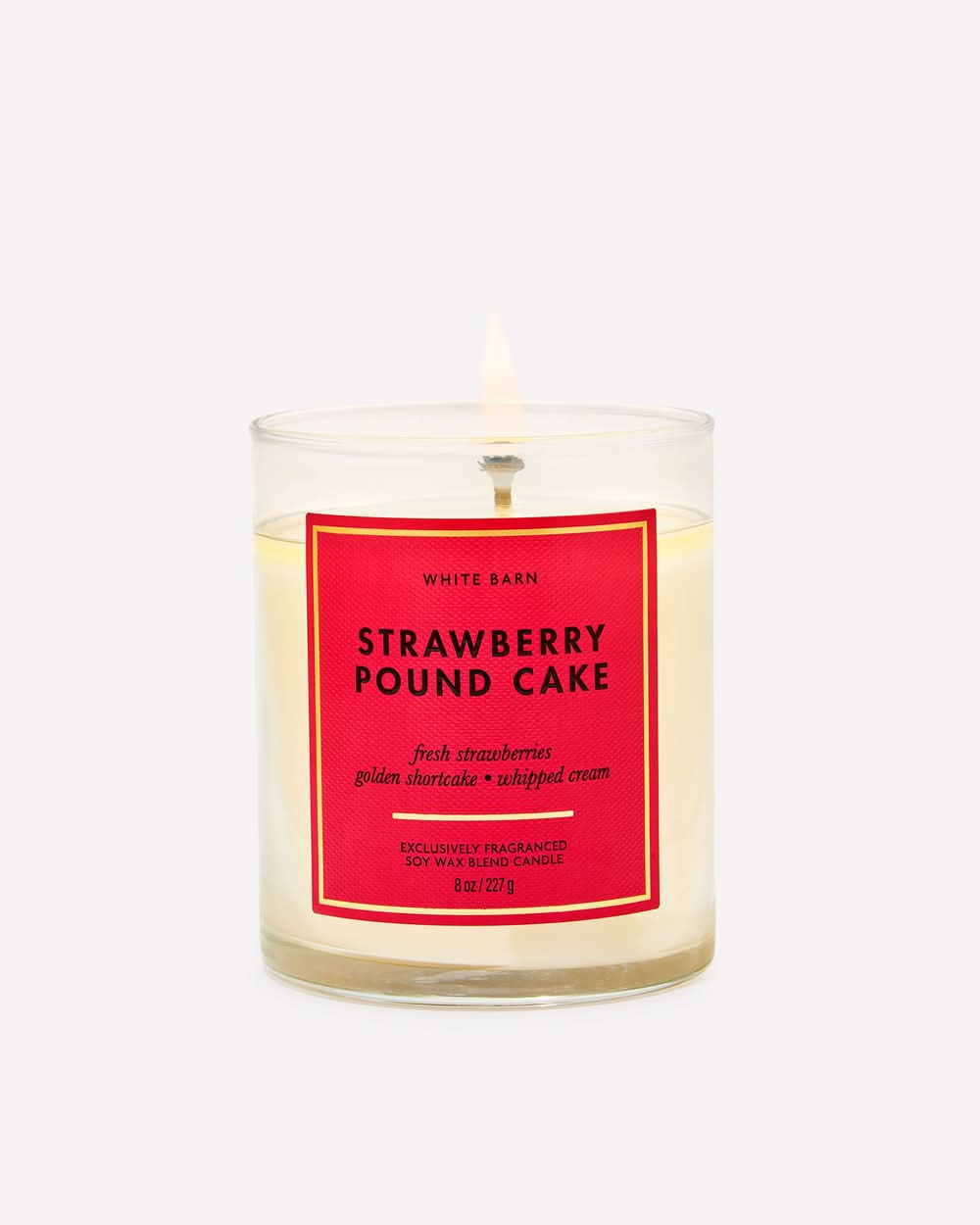 White Barn Single Wick Soy Wax Blend Candle, Strawberry Pound Cake (8 oz)