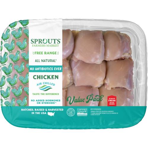 Sprouts Boneless Chicken Thighs No Antibiotics Ever Value Pack (Avg. 3.2lb)