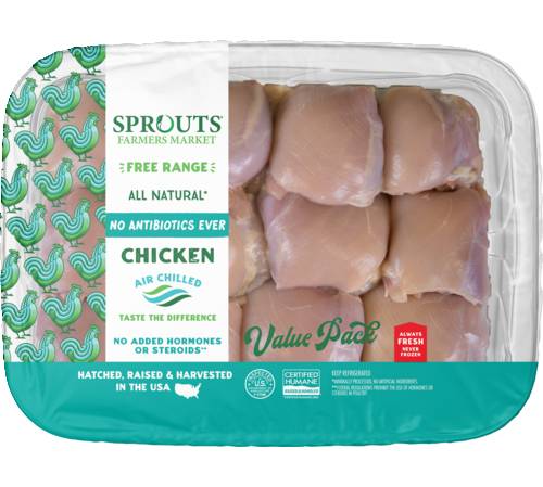 Sprouts All-Natural Fresh Boneless Skinless Chicken Thigh Value Pack (Avg. 3.2lb)