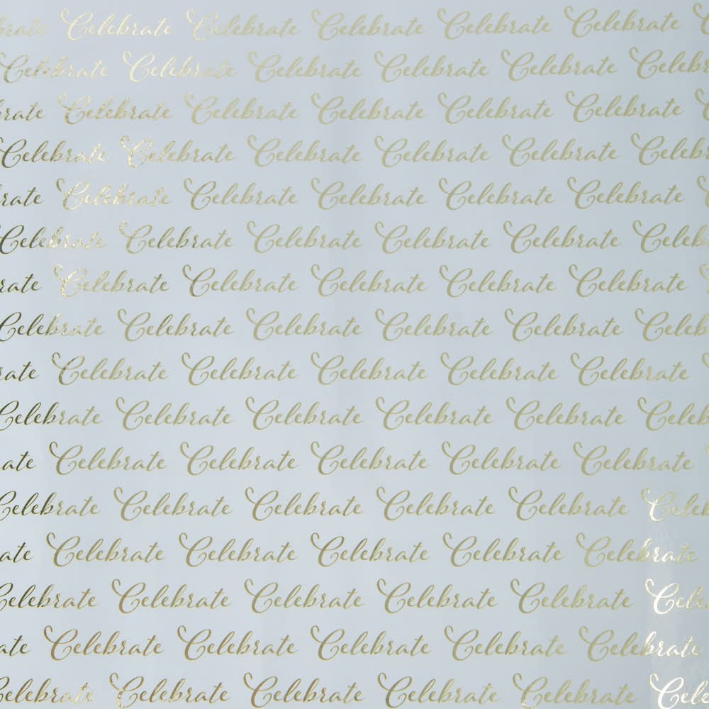 Printed Icons Gift Wraps Gold Celebrate Script