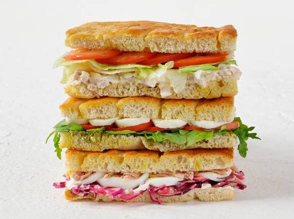 Focaccia de Tomate, Mozzarella e Pesto
