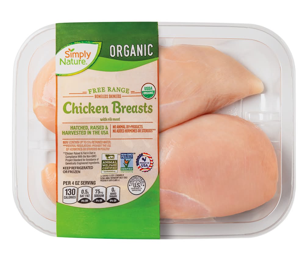 Simply Nature Organic Free Range Boneless Skinless Chicken Breasts