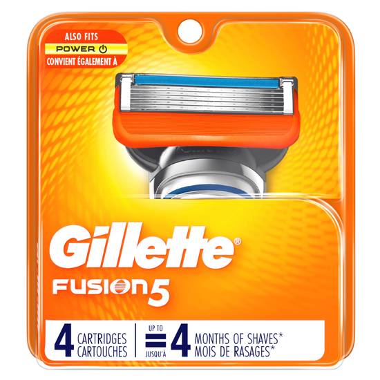 Gillette Fusion5 Men's Razor Blades, 4 Blade Refills