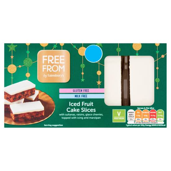 Sainsbury's Free From Iced Fruit Cake Slices 210g
