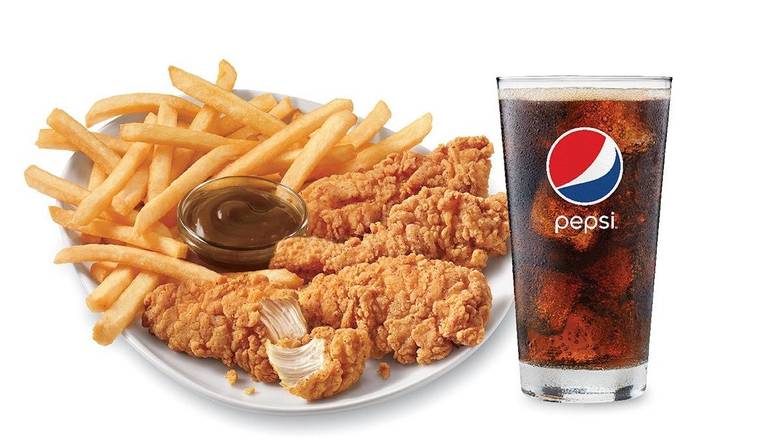 Chicken Strip Basket with Drink (6 Pieces)