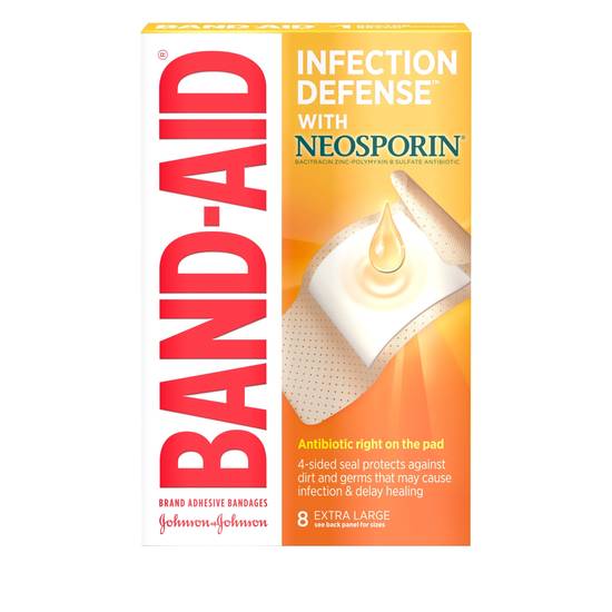 Band-Aid Brand Bandages with Neosporin Antibiotic, Extra Large, 8 ct