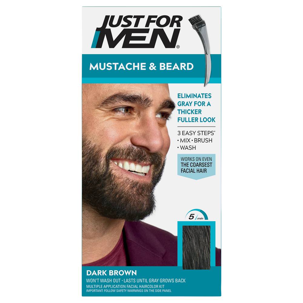 Just For Men Mustache & Beard Color Kit, M-45 Dark Brown