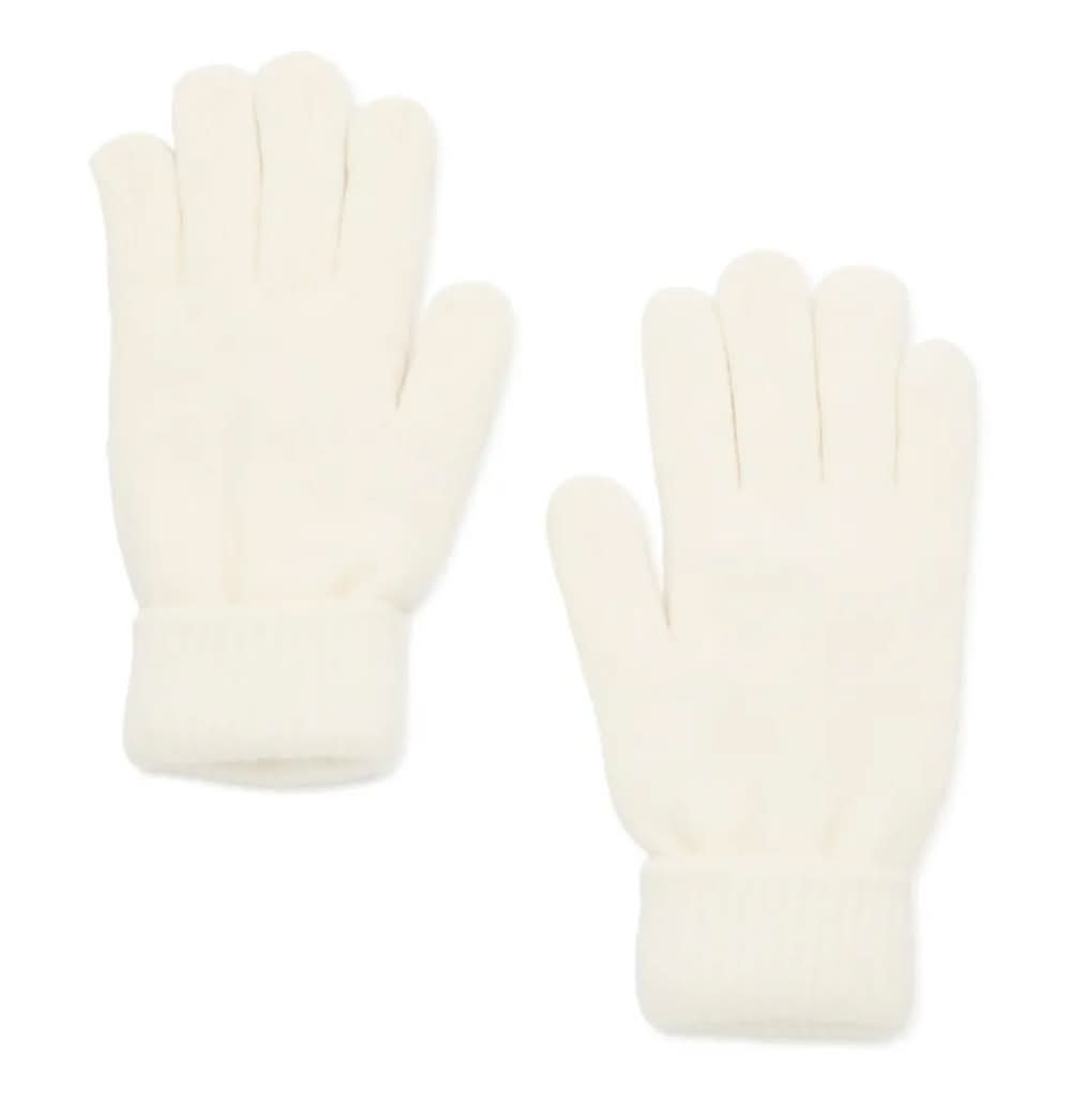 Fireside Knitted Cuff Gloves (Off White One Size)