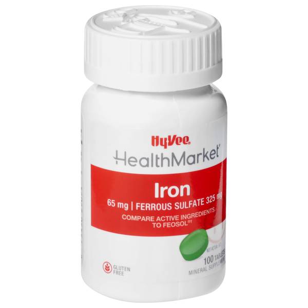 Hy-Vee HealthMarket Iron 65mg Dietary Supplement Tablets