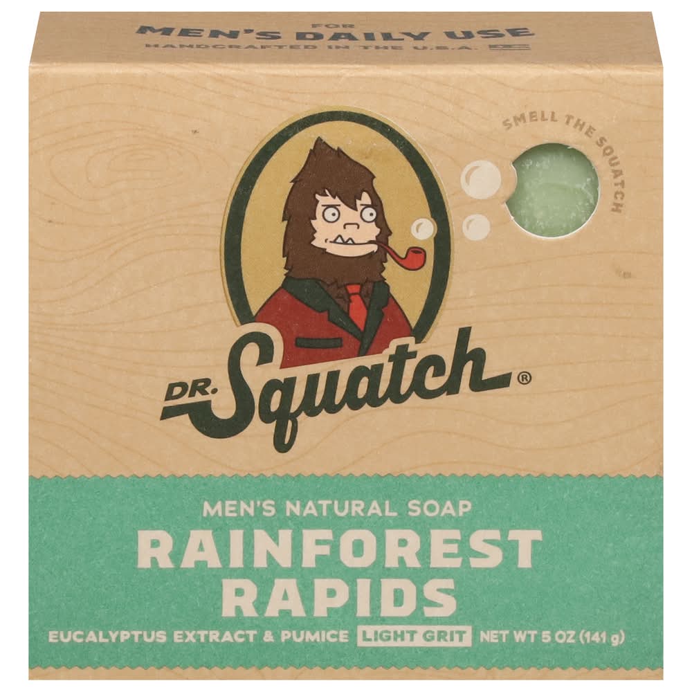 Dr. Squatch Light Grit Men's Natural Rainforest Rapids Soap (5 oz)
