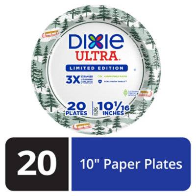 Dixie Ultra Paper Plates Printed 10 1/6 Inch - 20 Count