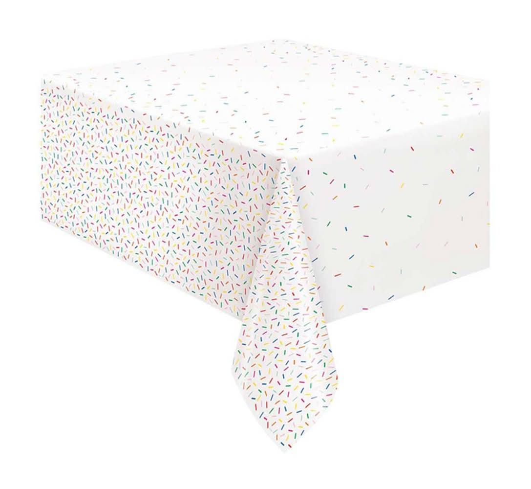 321 Party! Plastic Sprinkle Birthday Tablecloth 54" X 84"