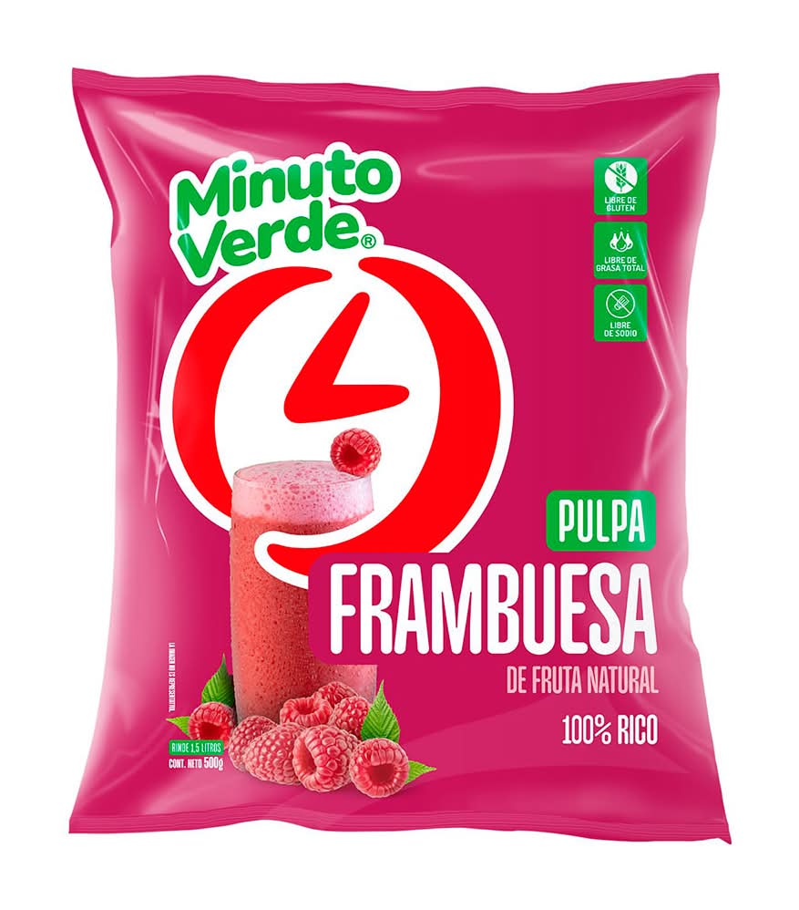 Minuto Verde · Pulpa de fruta natural congelada - Frambuesa (500 g)