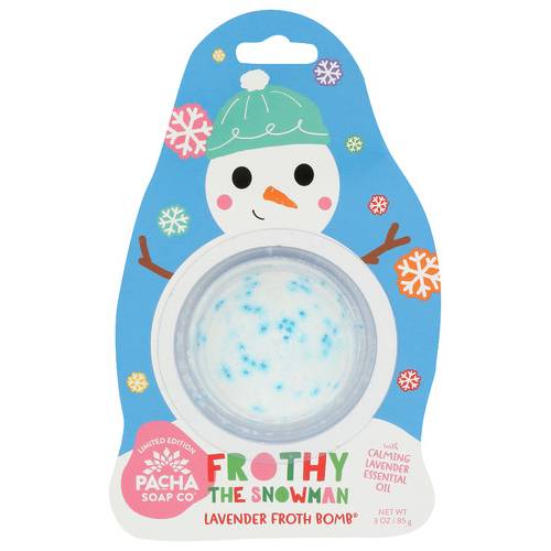 Pacha Soap Co. Frothy the Snowman Bath Bomb, Lavender (3 oz)