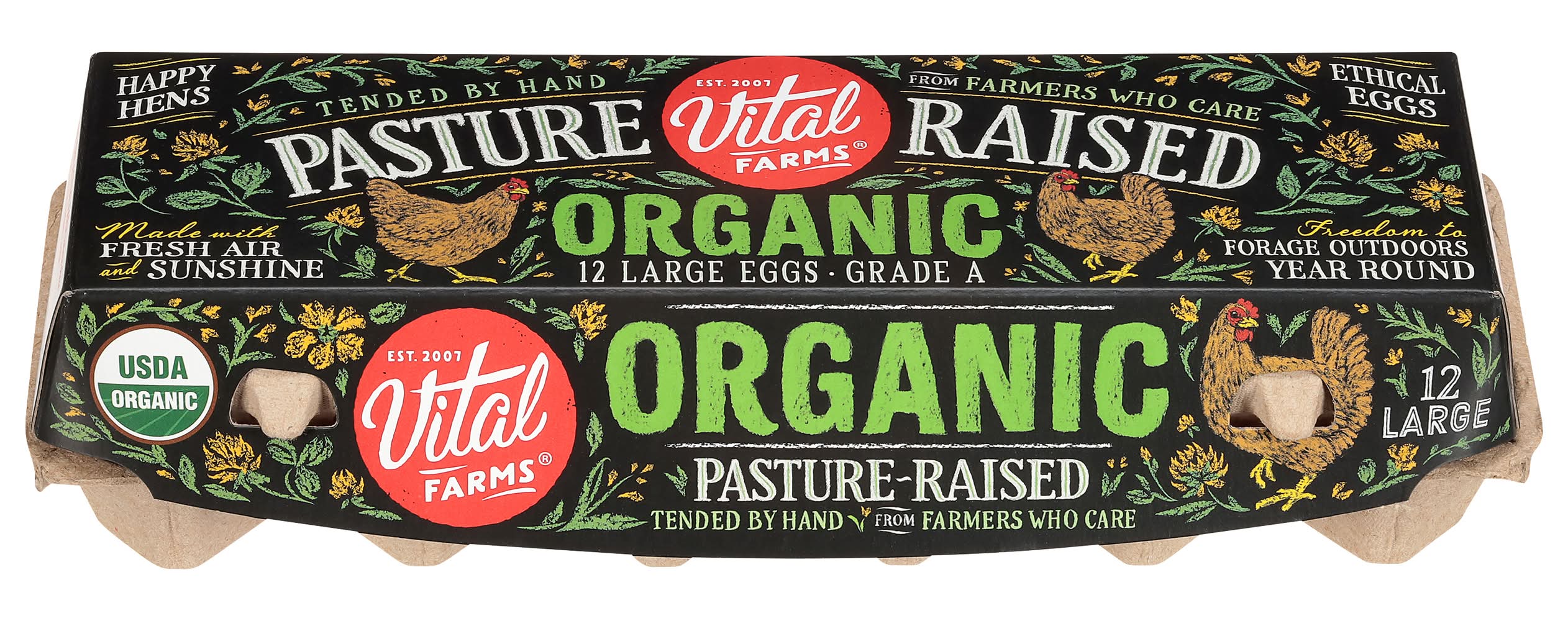 Vital Farms Organic Pasture Raised Grade a Eggs, L (24 oz, 12 ct)