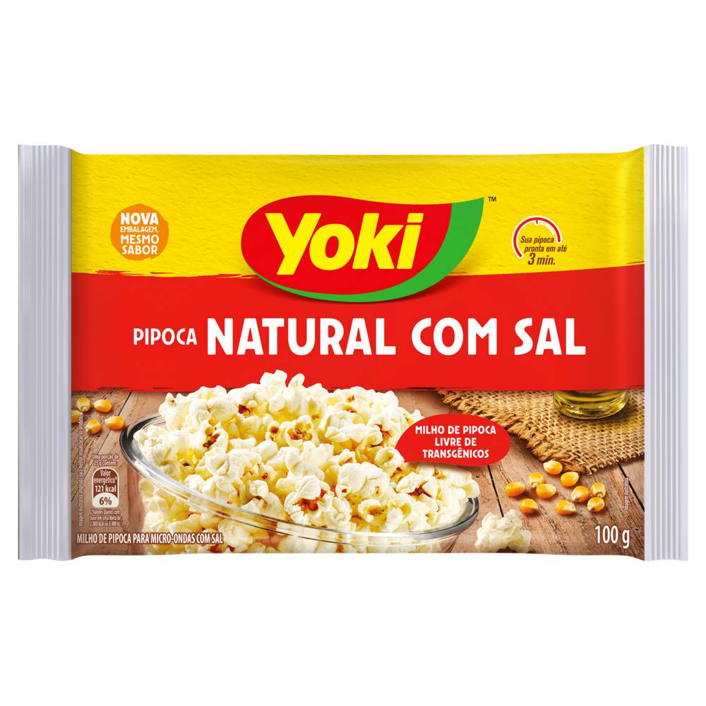 Yoki pipoca para micro-ondas natural com sal (100 g)