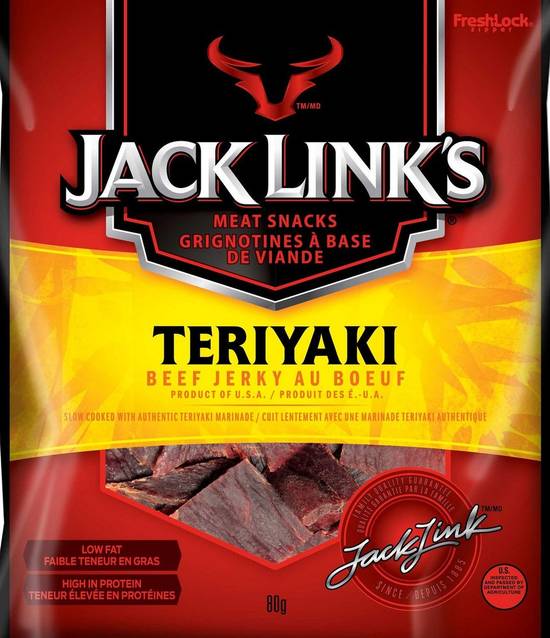 Jack Link's Teriyaki Beef Jerky Meat Snacks (80 g)