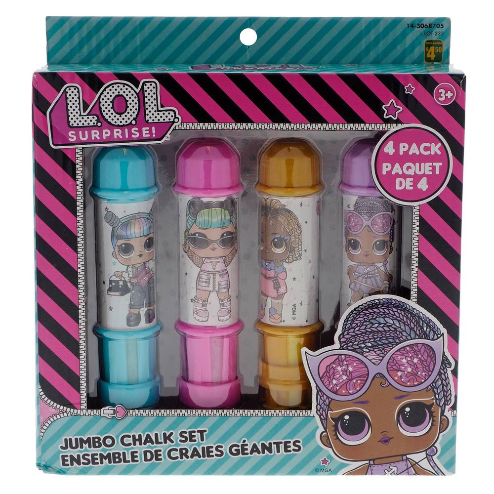 L.O.L. Surprise Age 3+ Jumbo Licensed Chalk With Holder, Assorted (4 ct)