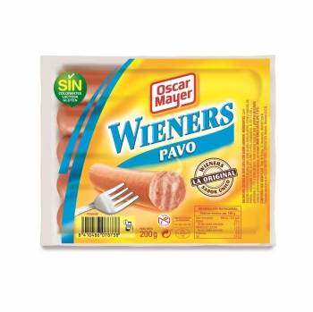 Salchichas de pavo Oscar Mayers Wieners sin gluten sin lactosa 200 g.