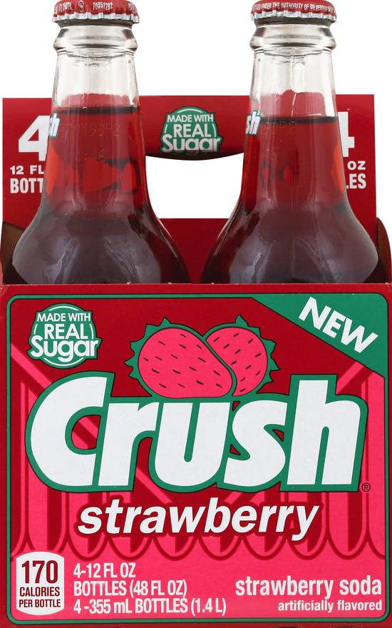 Crush Strawberry Soda (4 ct, 12 floz)