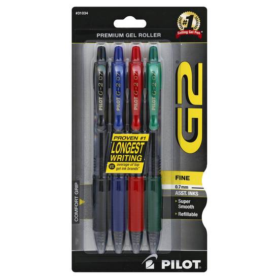 Pilot G2 Fine 0.7 mm Assorted Ink Gel Pens