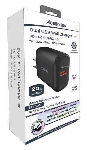 Acellories 20W Dual Usb Wall Charger