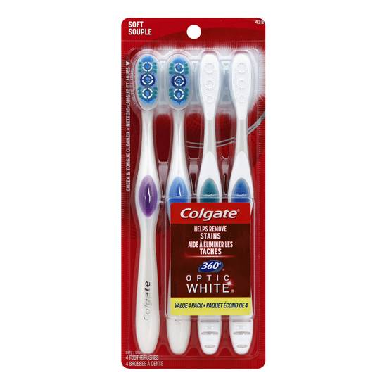 Colgate 360 Optic White Soft Toothbrush (4 ct)