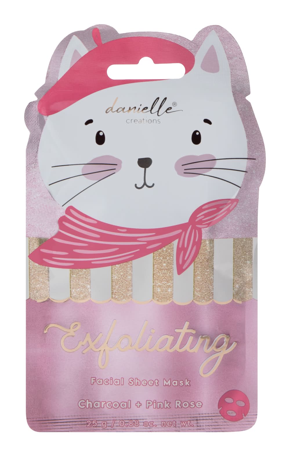 Danielle Creations® Critters Facial Sheet Mask 0.8oz Charcoal + Pink Rose