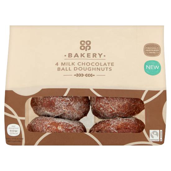 Co-op Milk Chocolate, Bakery Ball Doughnuts (4 pack)