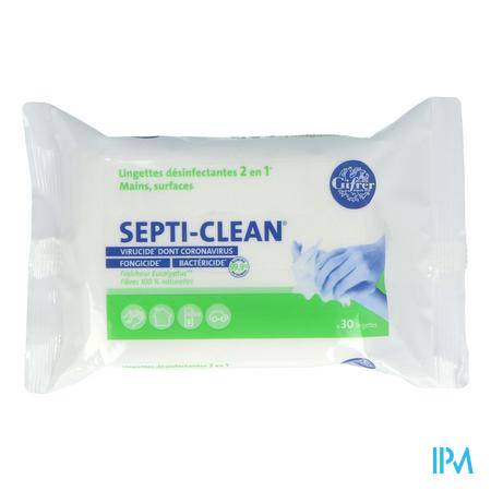 Septiclean Lingette Desinfectante Mains X30 Désinfectant - Premiers soins