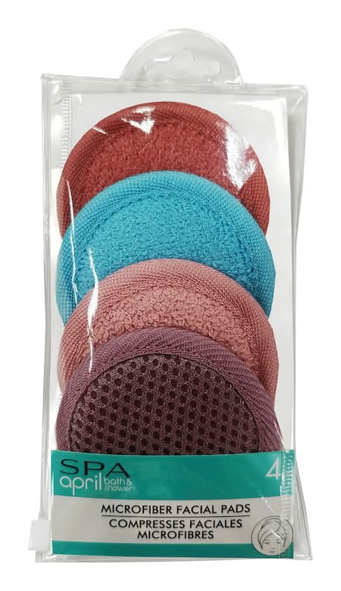 April Bath And Shower Microfiber Facial Scrub Pads, Assorted (4 ct)