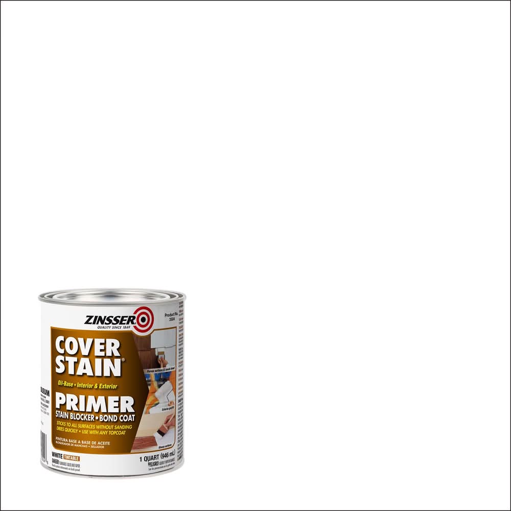 Zinsser Cover Stain White Oil-Based Alkyd Primer And Sealer 1 Qt