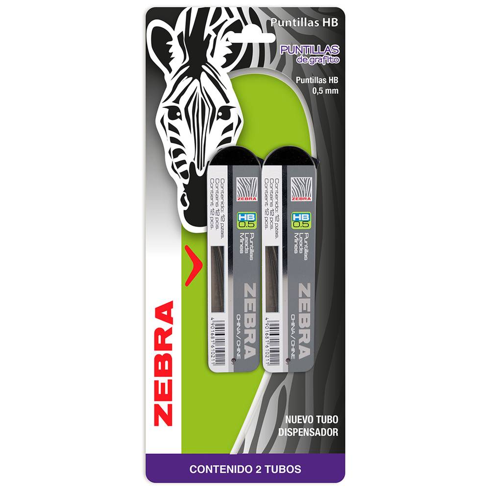 Zebra puntillas de grafito (blister 2 piezas)