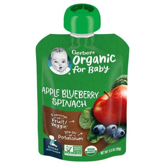 Gerber Organic For Baby Apple Blueberry Spinach