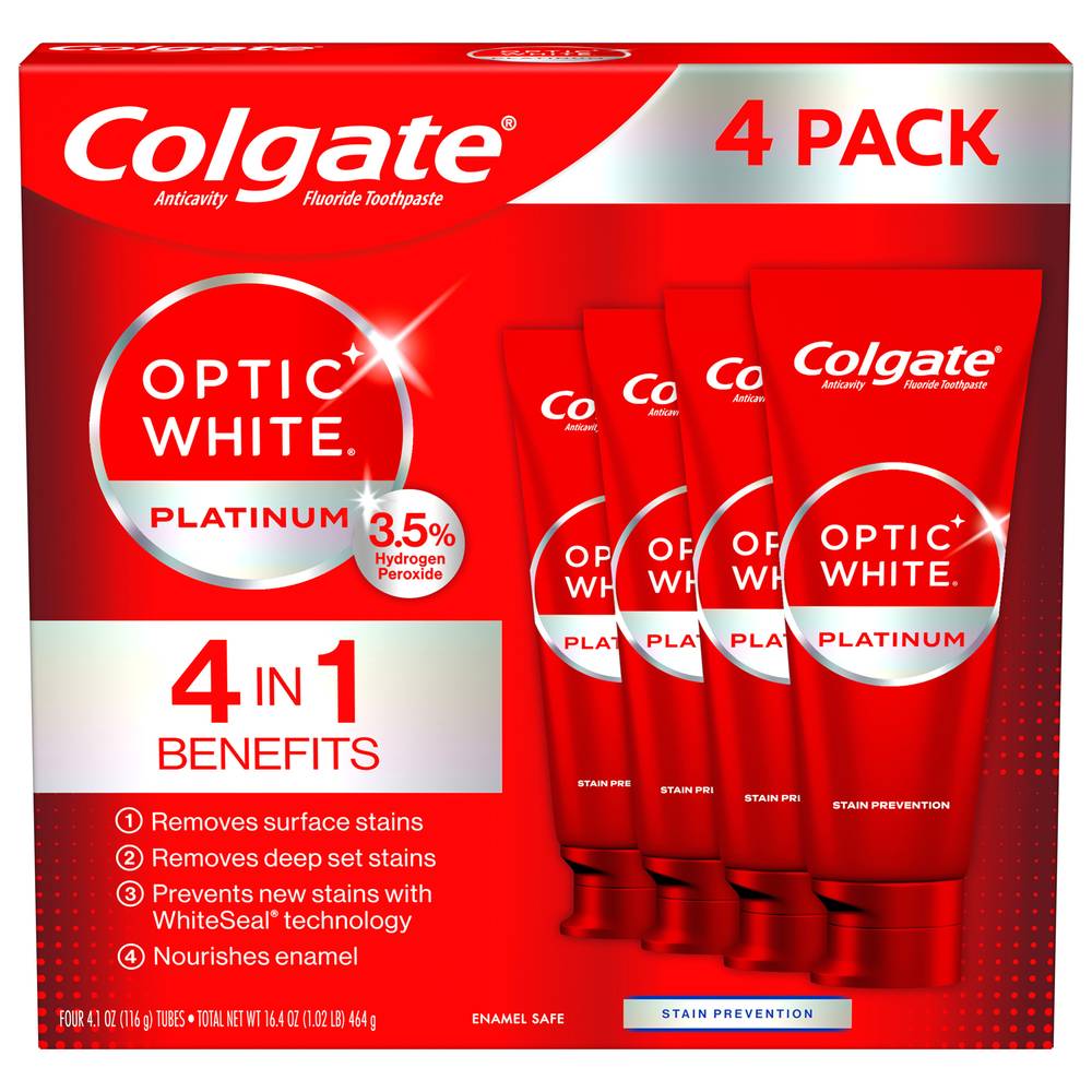 Colgate Optic White Platinum Toothpaste (4 ct)