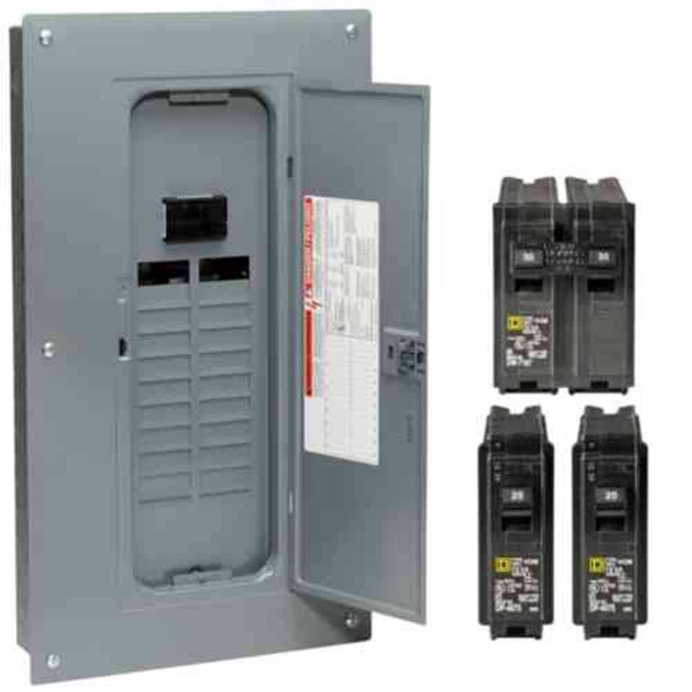 Square D Homeline 100-Amp 20-Spaces 40-Circuit Indoor Main Breaker Plug-on Neutral Load Center (Value Pack) | HOM2040M100PCVP