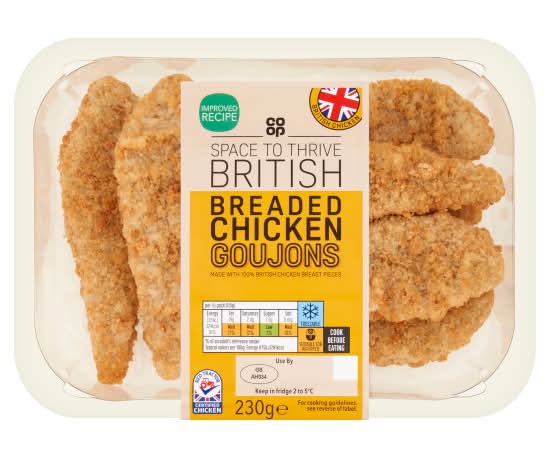 Co-op Space To Thrive British Breaded Chicken Goujons (230g)