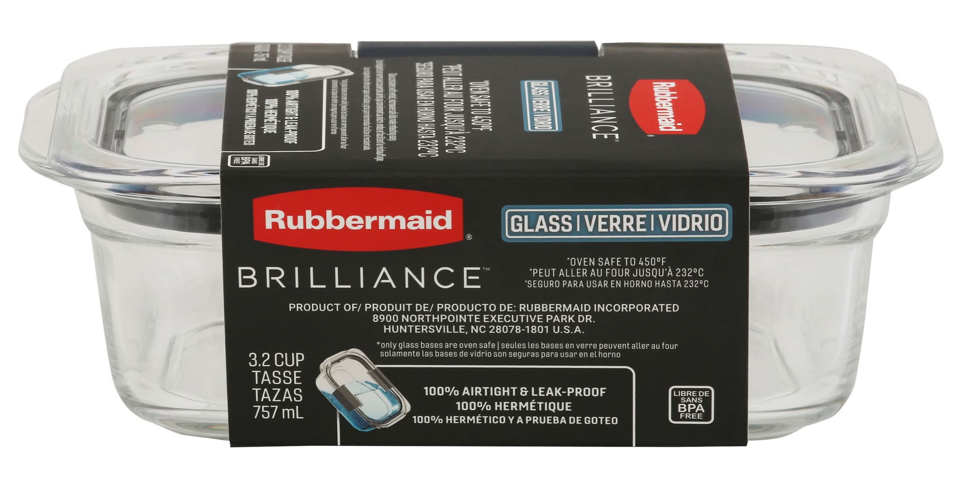 Rubbermaid 3.2 Cup Brilliance Glass Container